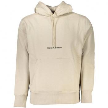 Beige Fleece-Lined Hooded Sweatshirt - Timeless Comfort - Men's Size M