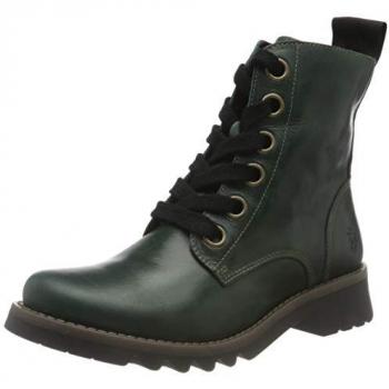 Fly London Ragi Green Leather Ankle Boots for Women