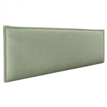 Cabecero Tapizado de Lino Natural Verde con Ribete, 145cm para Camas 120/135/140 - Moderno y Elegante