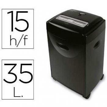 DESTRUCTORA DE DOCUMENTOS Q-CONNECT KF15553 CAPACIDAD DE CORTE 15 H DESTRUYE GRAPAS CLIPS CD Y TARJETAS