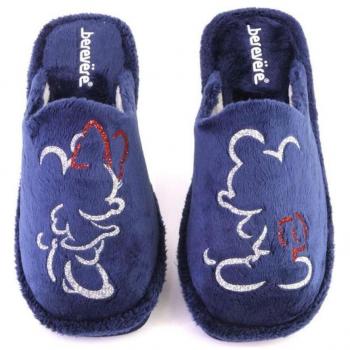 BEREVERE 3511 Zapatillas de casa de mujer azul marino
