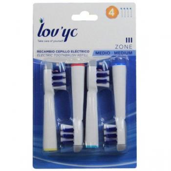 LOVYC Recambio cepillo eléctrico III Zone medio 4 u