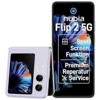 Smartphone Nubia Flip 2 5G Lilac Purple 8GB RAM 256GB Dual SIM pantalla de 6.9