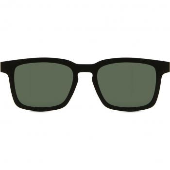 Square Clip-On TR90 Men's Prescription Sunglasses Black Size 52 - SmartBuy Collection