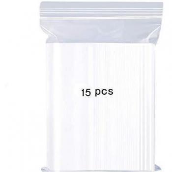 Bolsas de plástico transparente que se pueden volver a sellar, bolsas de almacenamiento selladas, engrosamiento y durabilidad, bolsas de sellado de prensa,40x50cm 15PCS