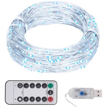vidaXL LED String Lights - 150 LEDs, Cold White, 15 m