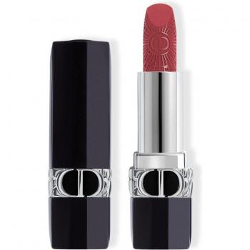 Barra de Labios Recargable Dior Rouge Dior Velvet - Tratamiento Floral, Acabados Aterciopelado, Mate y Satinado - Edición Limitada 674 Midnight Rose 3,5 g