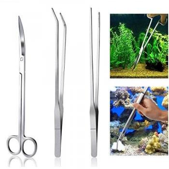 Meiso Aquarium Kit Tool Accesorios acero inoxidable Acuario tanque planta de agua Alicates Tijeras Herramientas Set Fish Starter Kit