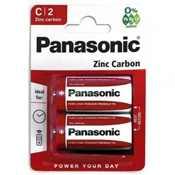 Batería de Zinc-Carbono Panasonic R14/C - 2 piezas - 1.5V