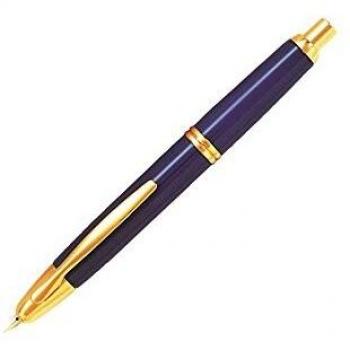 Pluma retractil Pilot 1500 azul fina dorada