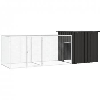 Jaula para pollos antracita de acero galvanizado 300x91x100 cm