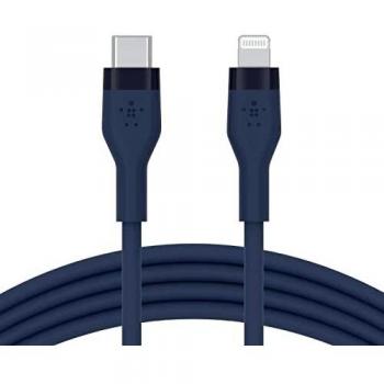 Belkin Boost Charge Flex Cable de Silicona USB-C a Lightning, Certificación MFi, Carga Rápida PD de 20 W, Para iPhone 13, 12, 11, Pro, Max, Mini, SE, iPad y otros, 1 m, Azul