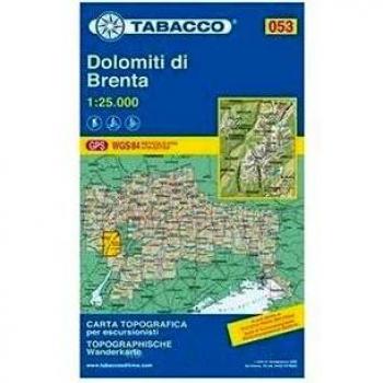 Mapa Topográfico Excursionista Dolomiti de Brenta 1:25.000 - Blatt 053
