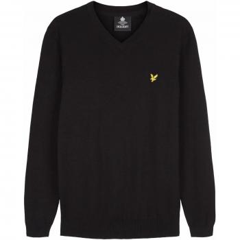 Lyle & Scott Men's V-Neck Merino Cotton Sweater - Jet Black - Size X-Large