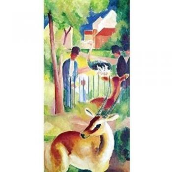 Póster de Impresión o Lienzo - Cuadro de Imagen Impresión Artland montado Madera Contrachapada en bastidor August Macke grande zoolo gischer Jardín. 1913 