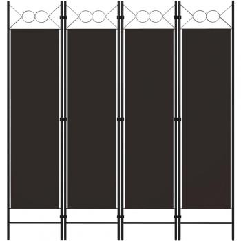 vidaXL 4-Panel Room Divider Brown 160x180 cm
