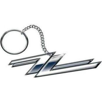 Llavero ZZ Top Twin Zees con logotipo en plata, tamaño único