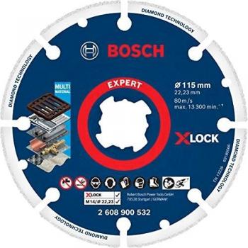 Bosch Professional 1 x Discos de corte de diamante Expert Diamond Metal Wheel X-LOCK, para Hierro fundido, 115 mm, Accesorios Amoladora pequeña