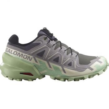 Zapatillas Salomon Speedcross 6 para mujer, color verde y gris, talla 38 2/3