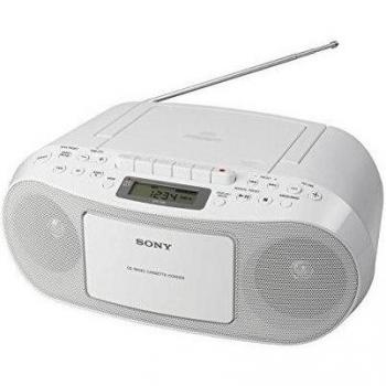 Sony CFDS50W - Radio cassette de 3.4 W, blanco