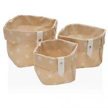 Set de Cajas Organizadoras Apilables Versa Stars Poliéster Textil Fusion 3 Piezas