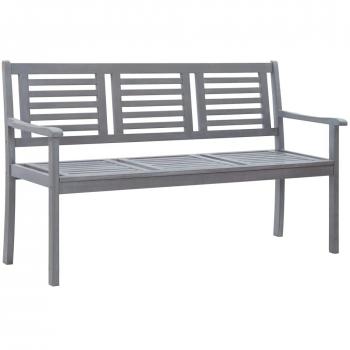 vidaXL 3-Seater Garden Bench 150 cm Grey Solid Eucalyptus Wood