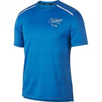 Nike M NK Dry Miler Top SS GX HBR T-Shirt, Hombre, lt Photo Blue/White/Reflective, XL