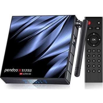 pendoo Android TV Box 10.0 4GB RAM 32GB ROM, [2021 más Nuevo] X11 Pro TV Box Allwinner H616 Quad-Core 64bit con Dual-WiFi 5GHz / 2.4GHz BT 4.2, USB 3.0 Ultra HD 6K H.265 Android TV Box
