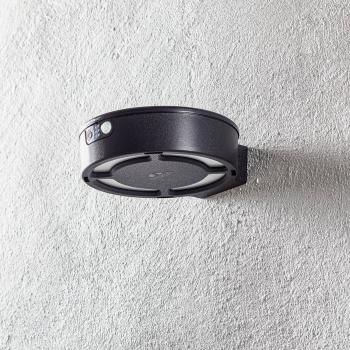 Lámpara LED solar Fortunato negro con sensor y CCT