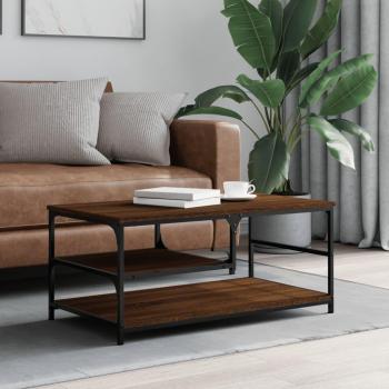 Mesa de centro vidaXL madera contrachapada 90x49x40 cm en color Negro, Roble Sonoma y Roble ahumado, ideal para salón o comedor, también conocida como mesita auxiliar o mesa de café