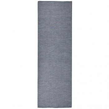 Alfombra plana exterior 80x250 cm Azul