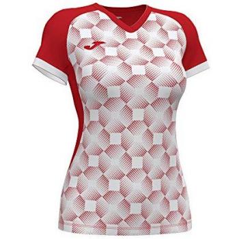 Camiseta Joma Supernova III Manga Corta Mujer Rojo Blanco