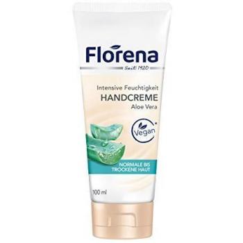 Crema de manos Florena Aloe Vera Vegana 100ml - Cuidado de la piel, hidratante, fórmula natural con aloe vera, sin ingredientes de origen animal