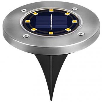Piqueta Solar LED Korpass Inox 1W - Pack de 3 Unidades, Luz Cálida 2700K