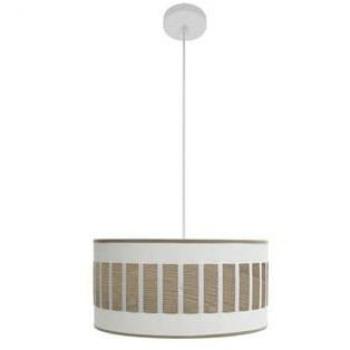 Lámpara Colgante Ivanna 1xe27 Blanco y Madera Clara 40x40 cm