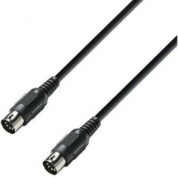 Adam Hall K3 MIDI 0.75m Black Cable - 5-Pin DIN Male to Male