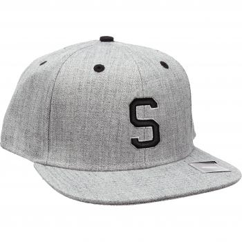Gorra Snapback Unisex MSTRDS con Letra S, Color Gris Heather, Talla Grande