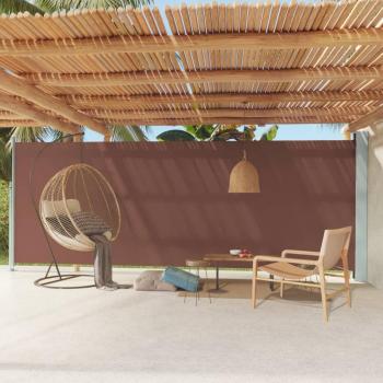 Toldo lateral retráctil de jardín 200x600 cm marrón