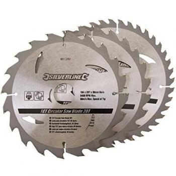 Silverline 801292 - Discos de TCT para sierra circular 20, 24, 40 dientes, 3 pzas