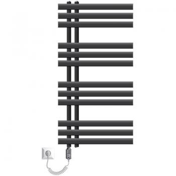 Radiador Eléctrico de Diseño Iron EM 500 x 1000 mm Antracita con Resistencia Cromada de 600W y Kit de Montaje Completo