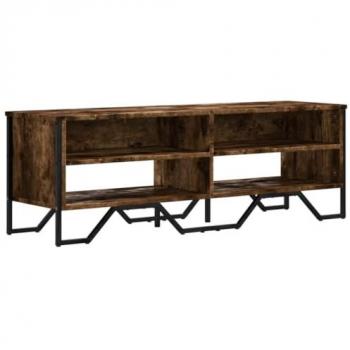 Mueble de TV madera de ingeniería roble ahumado 122x34x41 cm Marrón