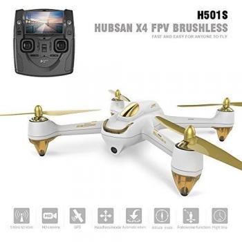 HUBSAN H501S X4 Brushless Drone GPS 1080P HD Cámara FPV Cuadricóptero con H901A Transmisor Blanco Estándar Versión