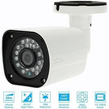 KKmoon 960P 1600TVL Cámara de Bala de Vigilancia Exterior Interior AHD CCTV 1/3 CMOS 1.3MP 3.6mm 24 LEDs Soporta weatherproof IR-CUT Filter Night View Plug and Play PAL