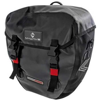 M-Wave Alberta - Alforjas Impermeables para Manillar, Color Negro Mate