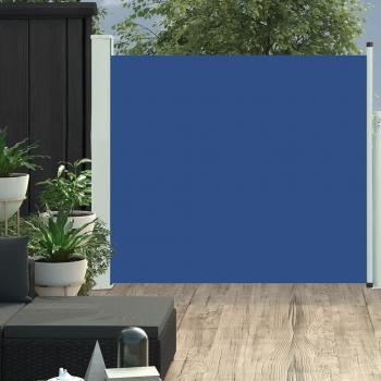 Toldo lateral retráctil de jardín 100x300 cm en azul, negro y crema