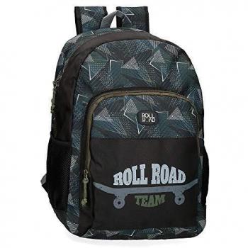 Roll Road Team Mochila Escolar Adaptable a Carro Negro 33x46x17 cms Poliéster 25.81L
