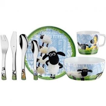 WMF 12.9450.9974 - Juego de 7 piezas para niños, diseño La Oveja Shaun