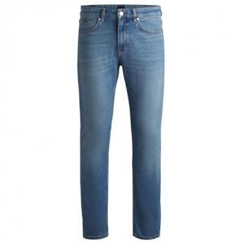 BOSS Delaware Slim Fit Jeans with Logo Patch - Light Blue - Size 30/32