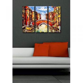 Homemania - Cuadro, algodón y madera, multicolor, 23 x 2 x 50 cm