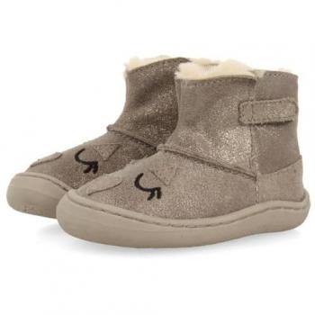Zapatillas Deportivas Barefoot de Bebé Niña Gioseppo Levoca con Bordado y Cierre Ajustable, Color Gris, Talla 25 EU